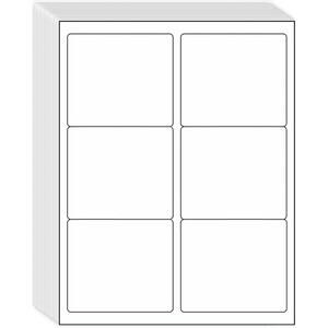 NEW 600/6 per page Label Stickers- 3-1/3" x 4" Shipping Address Label- White